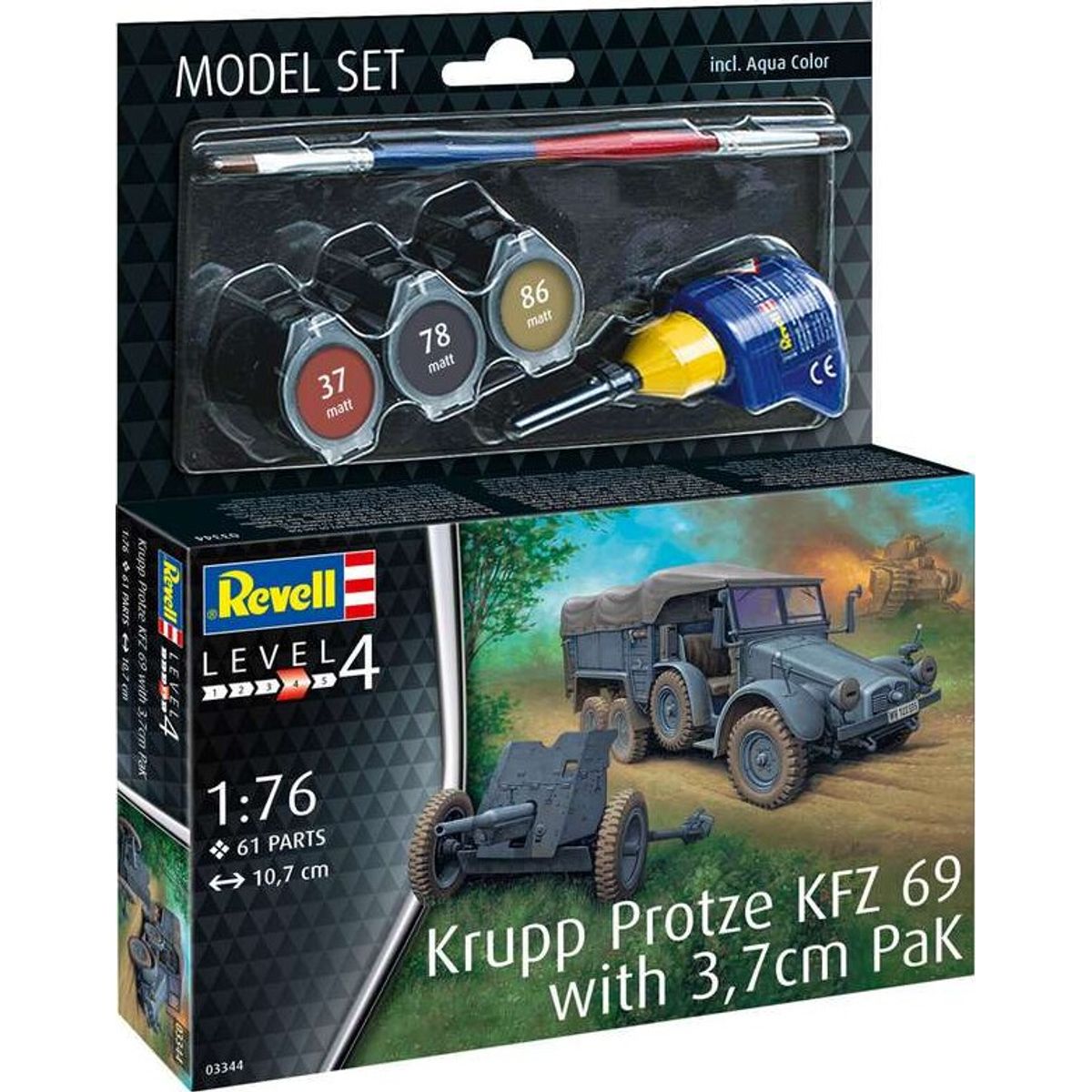 Revell - Krupp Protze Kfz 69 & 3,7cm Pak - 1:76 - Level 4 - 03344