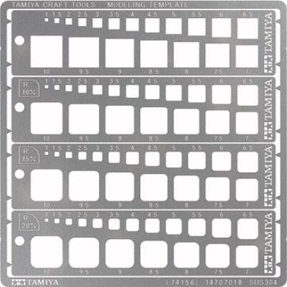 Tamiya - Modeling Template Square - 1-10 Mm - 74156