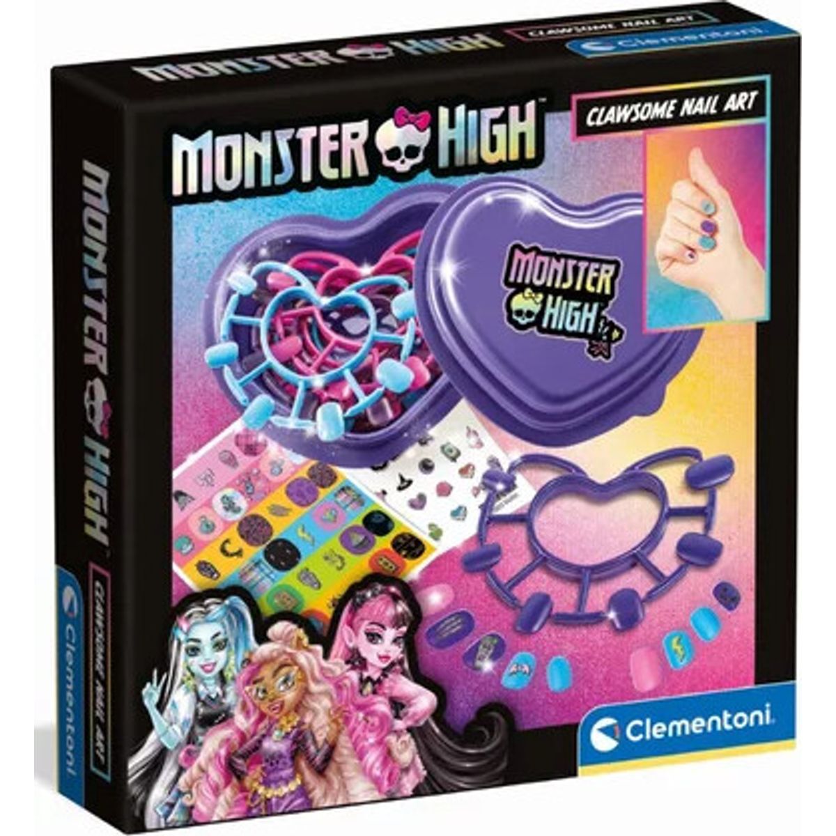 Monster High - Clawsome Nail Art - Neglesæt Til Børn - Clementoni