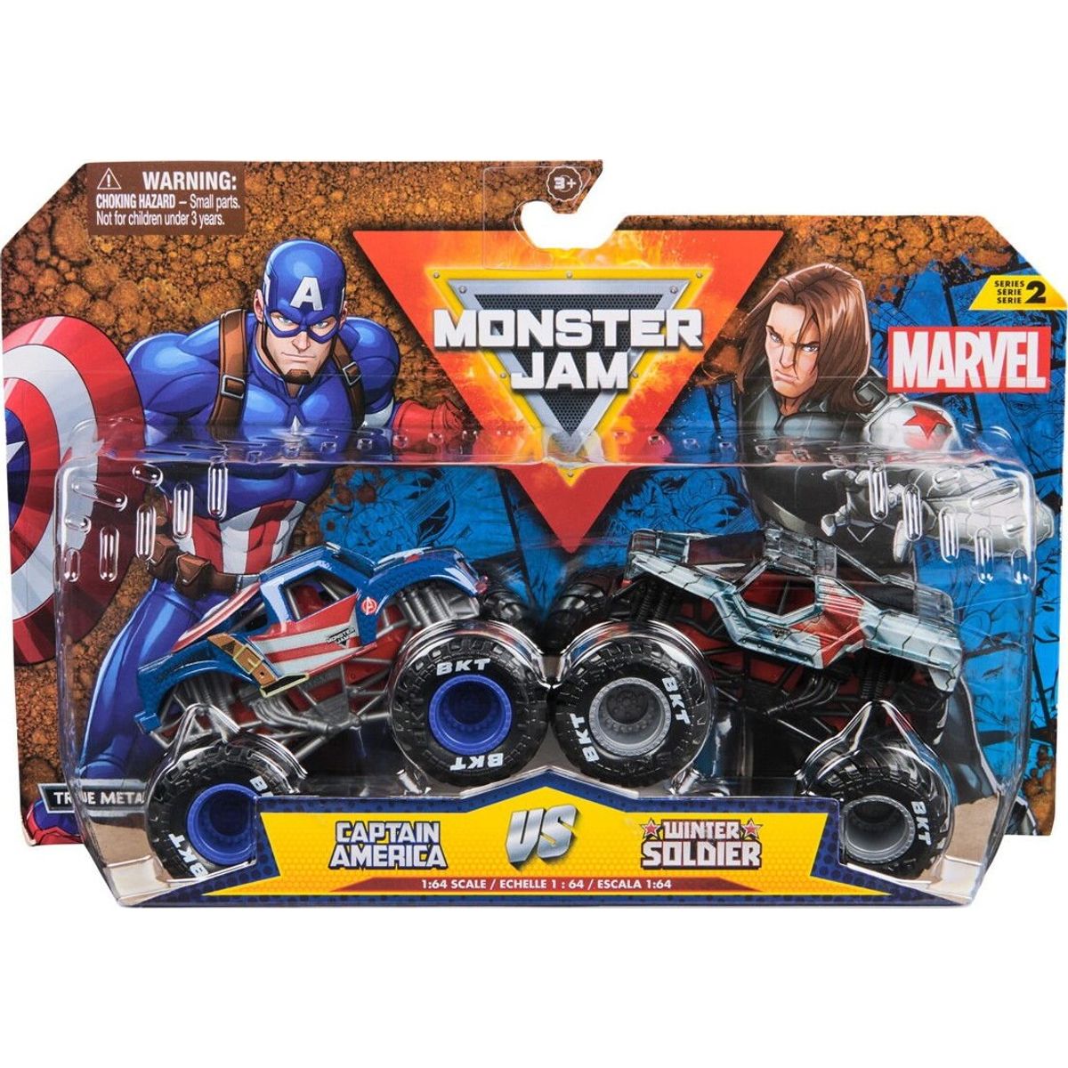 Monster Jam - 1:64 Marvel 2 Pack - Captain America Vs. Winter Soldier