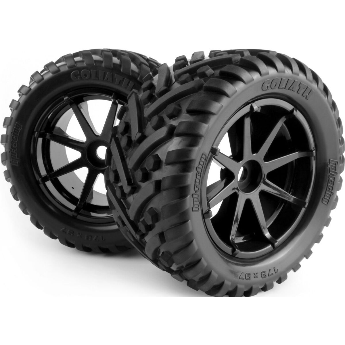 Mounted Goliath Tire On 3256 Blast Black Wheel - Hp160506 - Hpi Racing