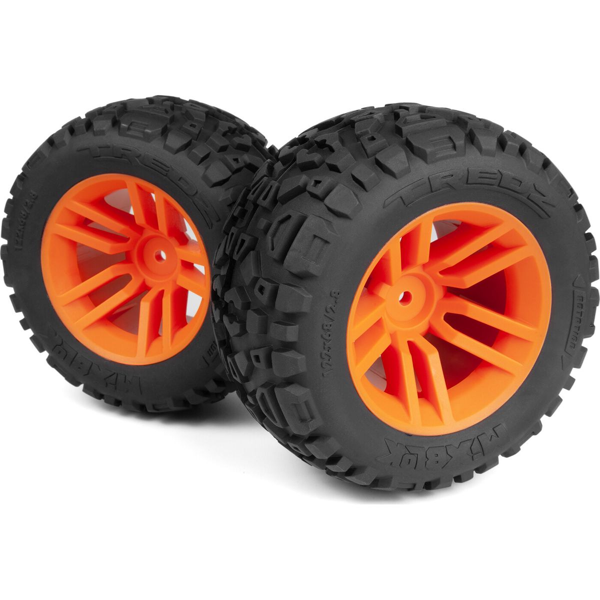 Mounted Mixblok Tire On Xt Wheel (orange/2pcs) - Mv150684 - Maverick Rc