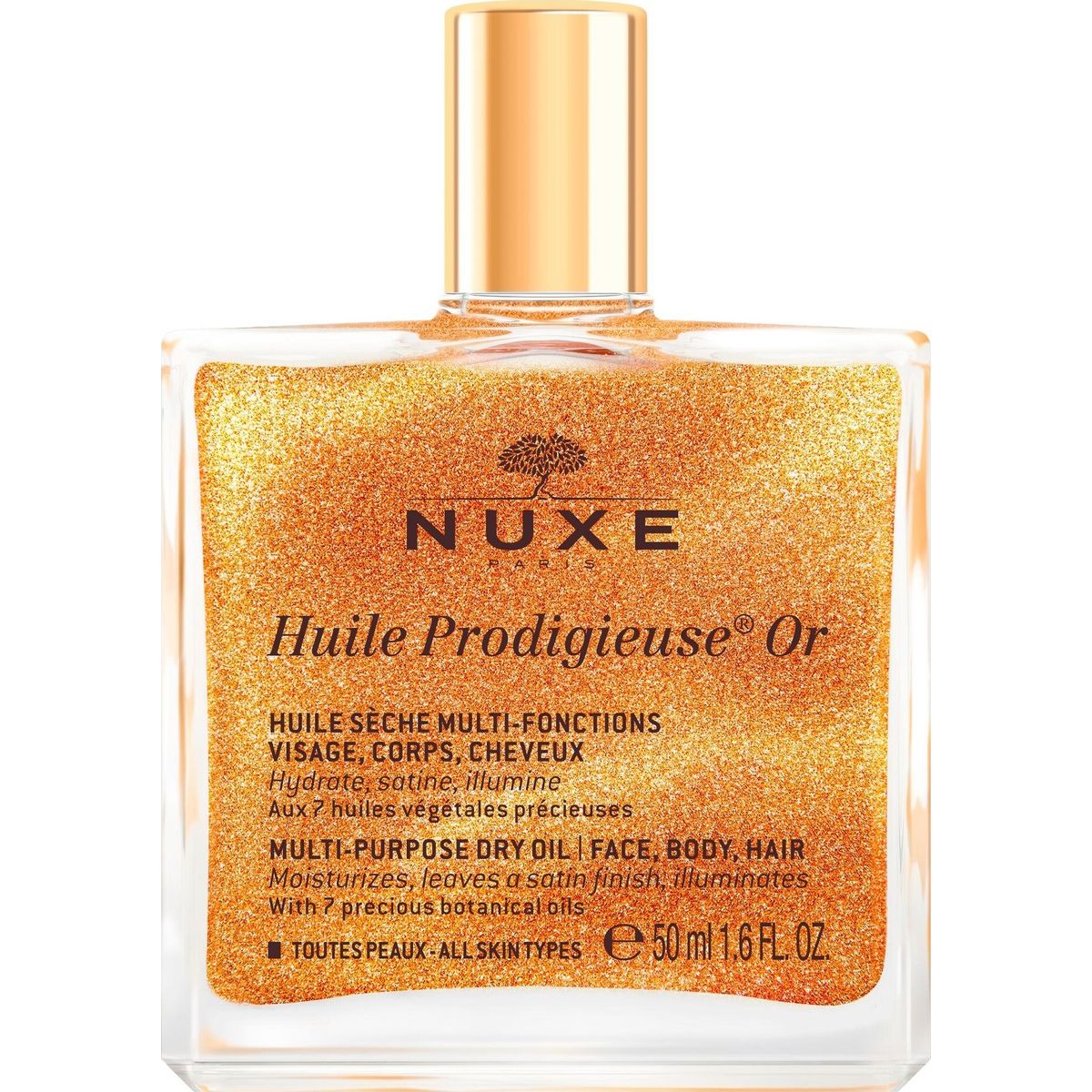 Nuxe Huile Prodigieuse Gold Dry Oil Til - Ansigt Krop Og Hår 50 Ml