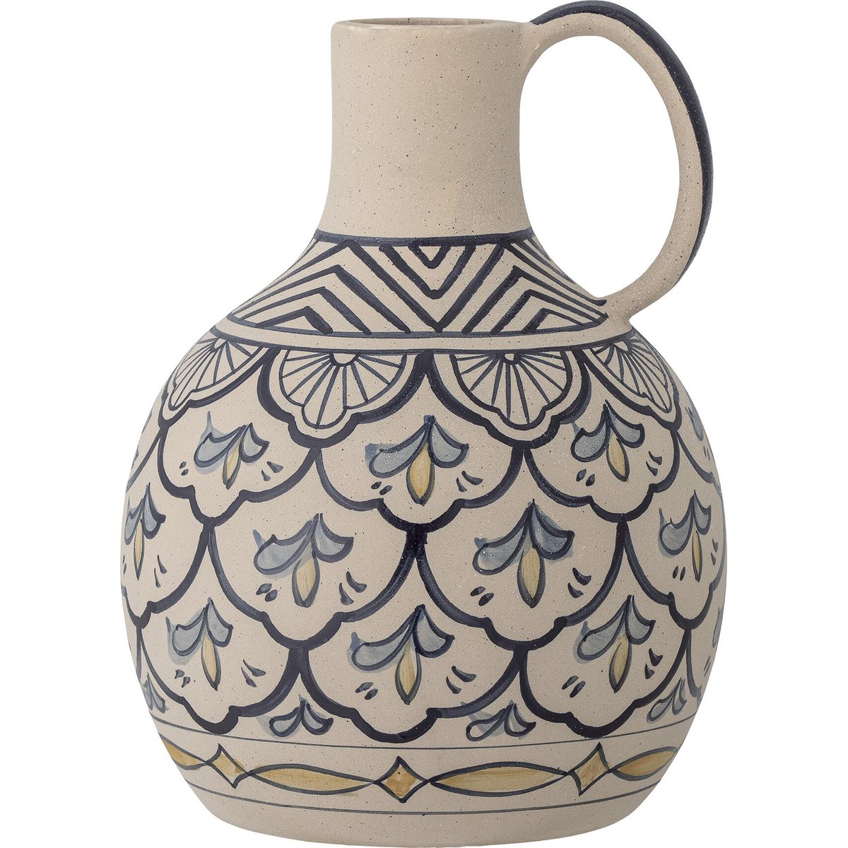 Bloomingville - Nadya Vase Kande - Blå - Stentøj - H 27 Cm