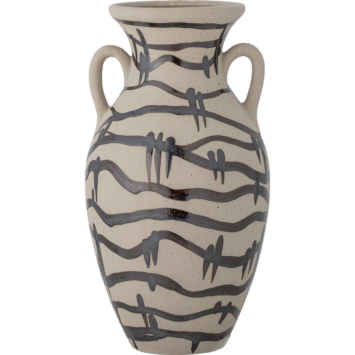 Bloomingville - Ohana Vase - Sort - Stentøj - H 31 Cm