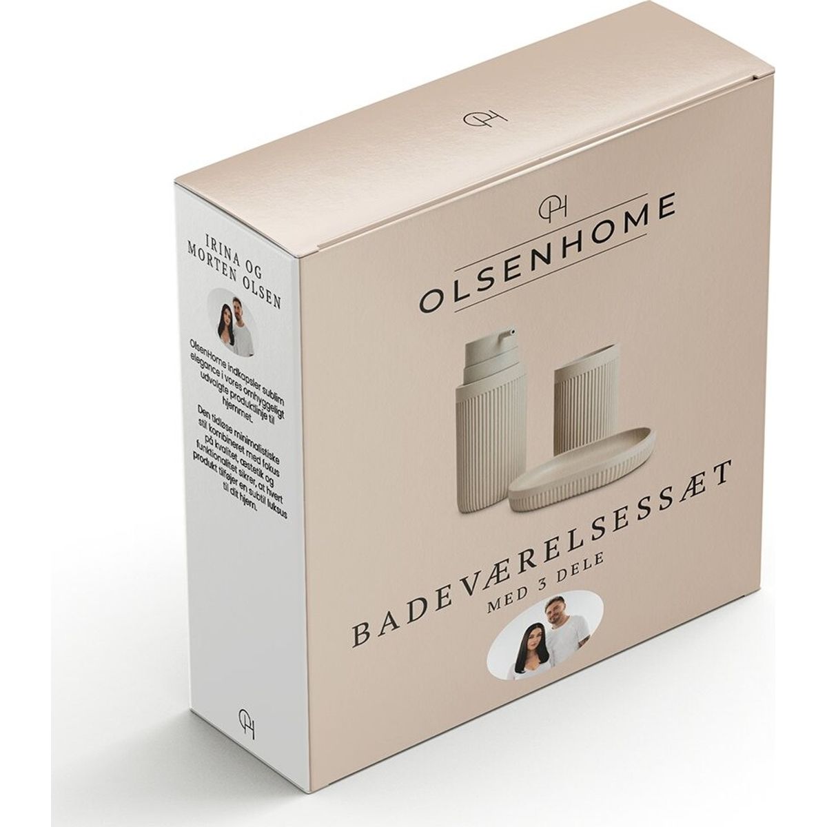 Olsen Home - Badeværelse Sæt, 3 Dele - Light Warm Gray