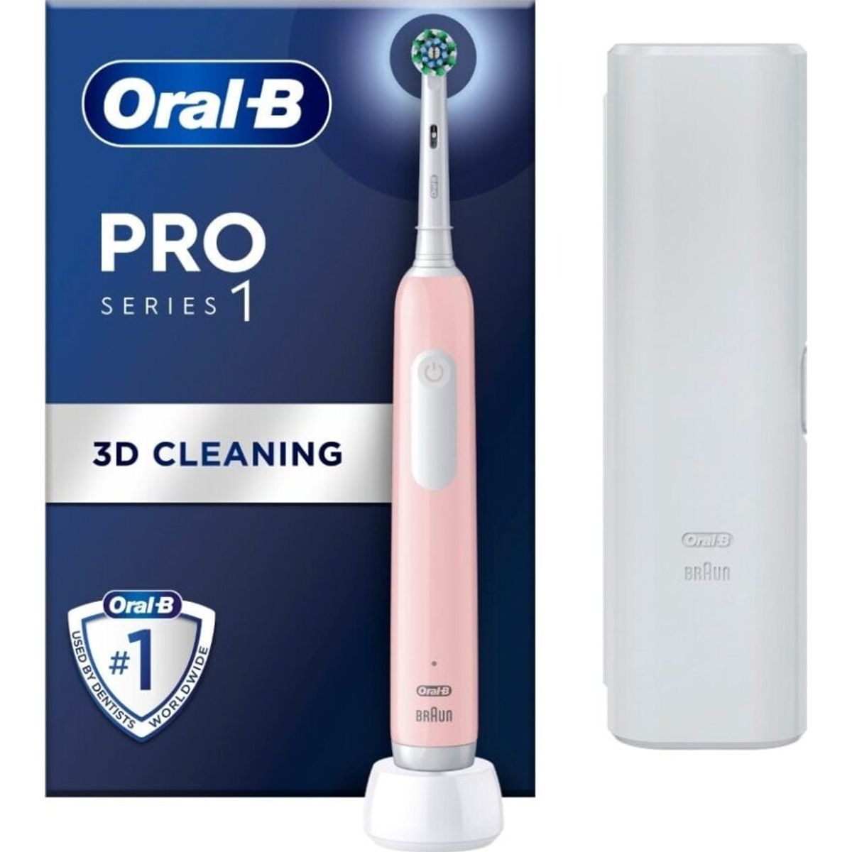 Oral-b - Pro1 Pink Elektrisk Tandbørste + Tc