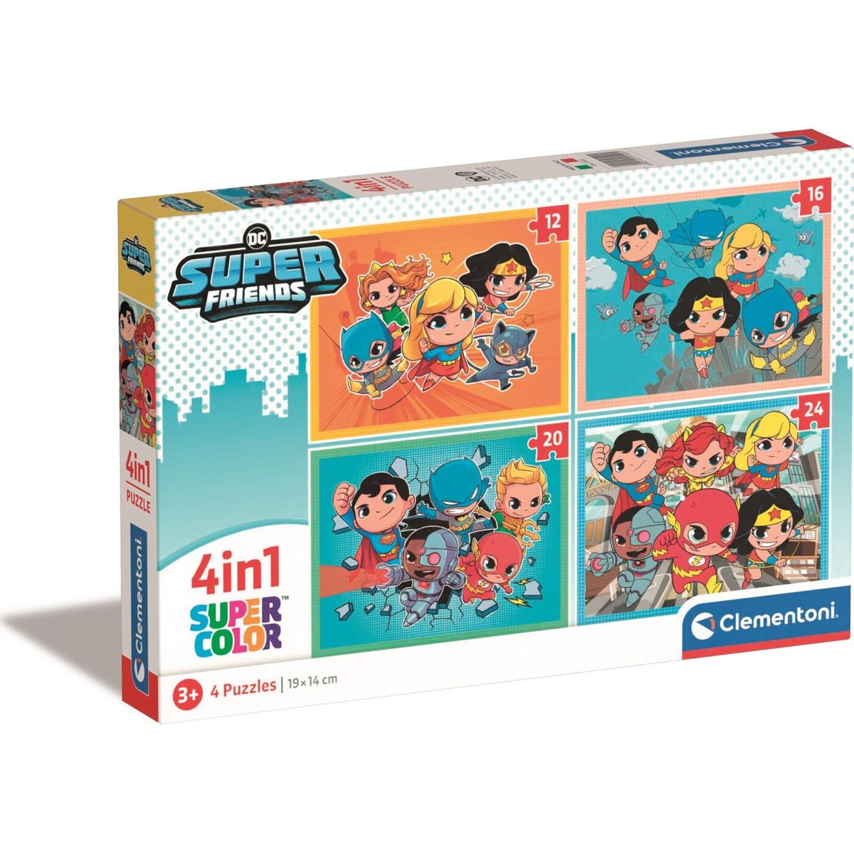 Dc Superfriends Puslespil - Super Color - Clementoni - 4 Stk