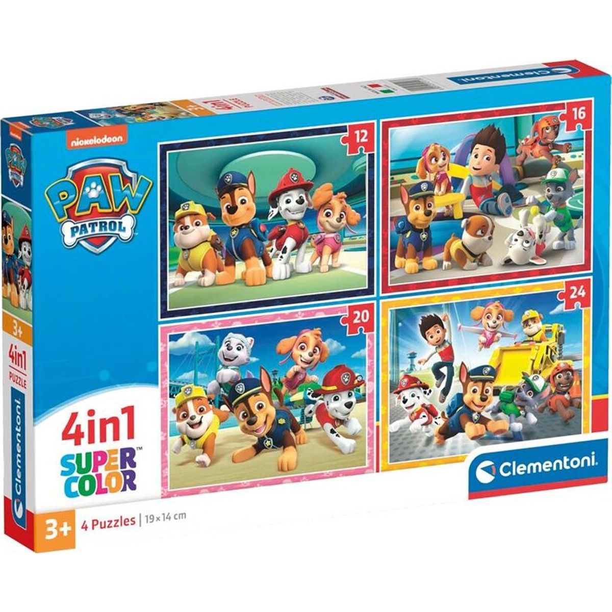 Paw Patrol Puslespil - Super Color - Clementoni - 4 Stk