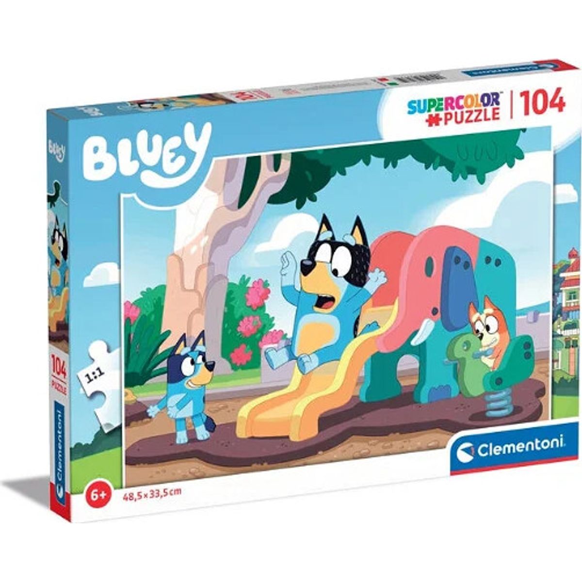 Bluey Puslespil - Super Color - 104 Brikker - Clementoni