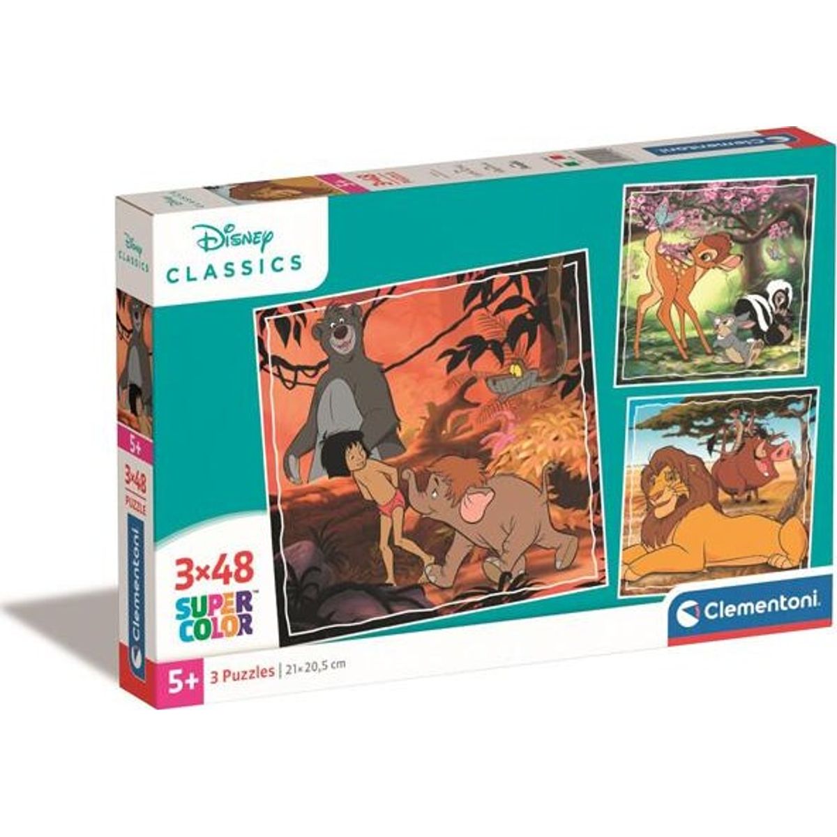 Disney Puslespil - Disney Classics - 3x48 Brikker - Clementoni