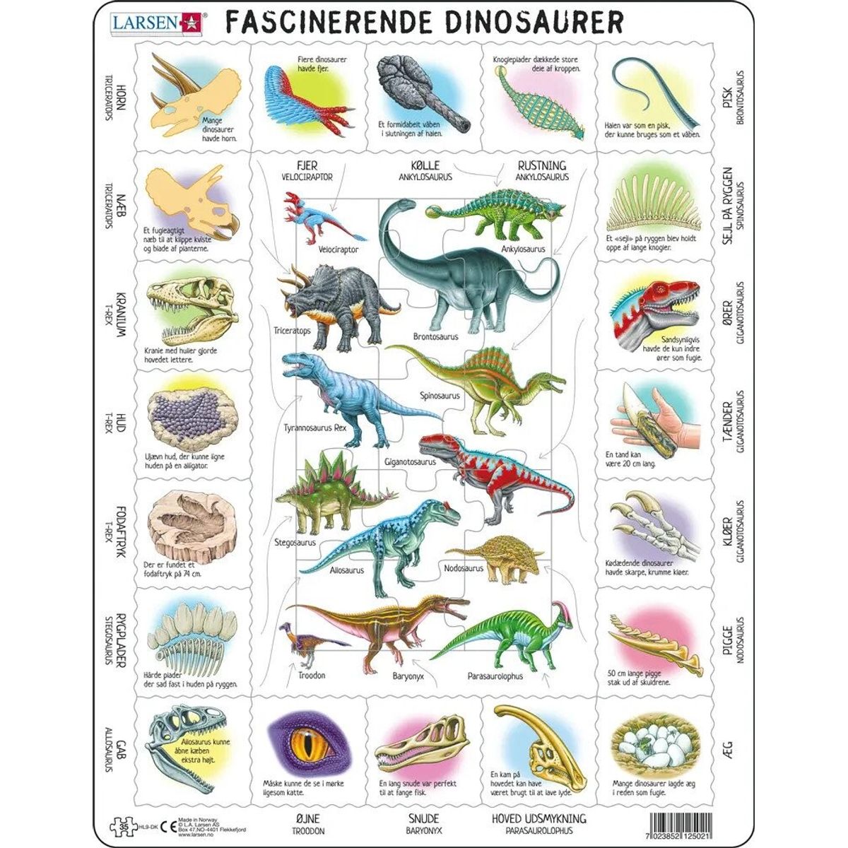 Larsen Puslespil - Dinosaurer - 35 Brikker