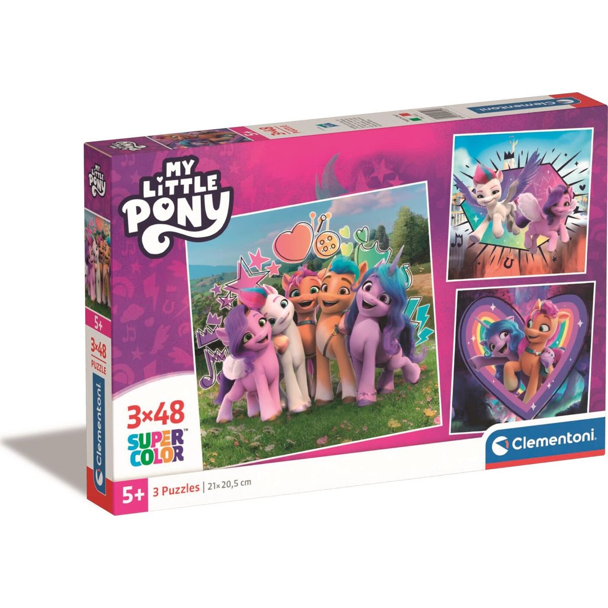 My Little Pony Puslespil - Super Color - 3x48 Brikker - Clementoni