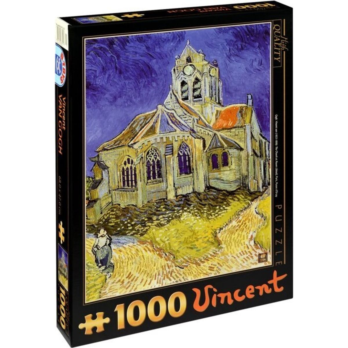 Puslespil Med 1000 Brikker - Vincent Van Gogh - Kirken Ved Auvers