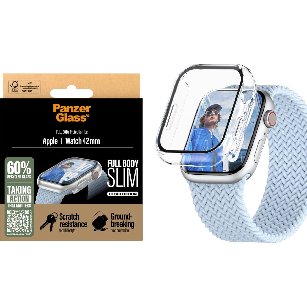 Panzerglass - Skærmbeskytter - Apple Watch 10 - 41mm - Fullbody Slim - Transparrent