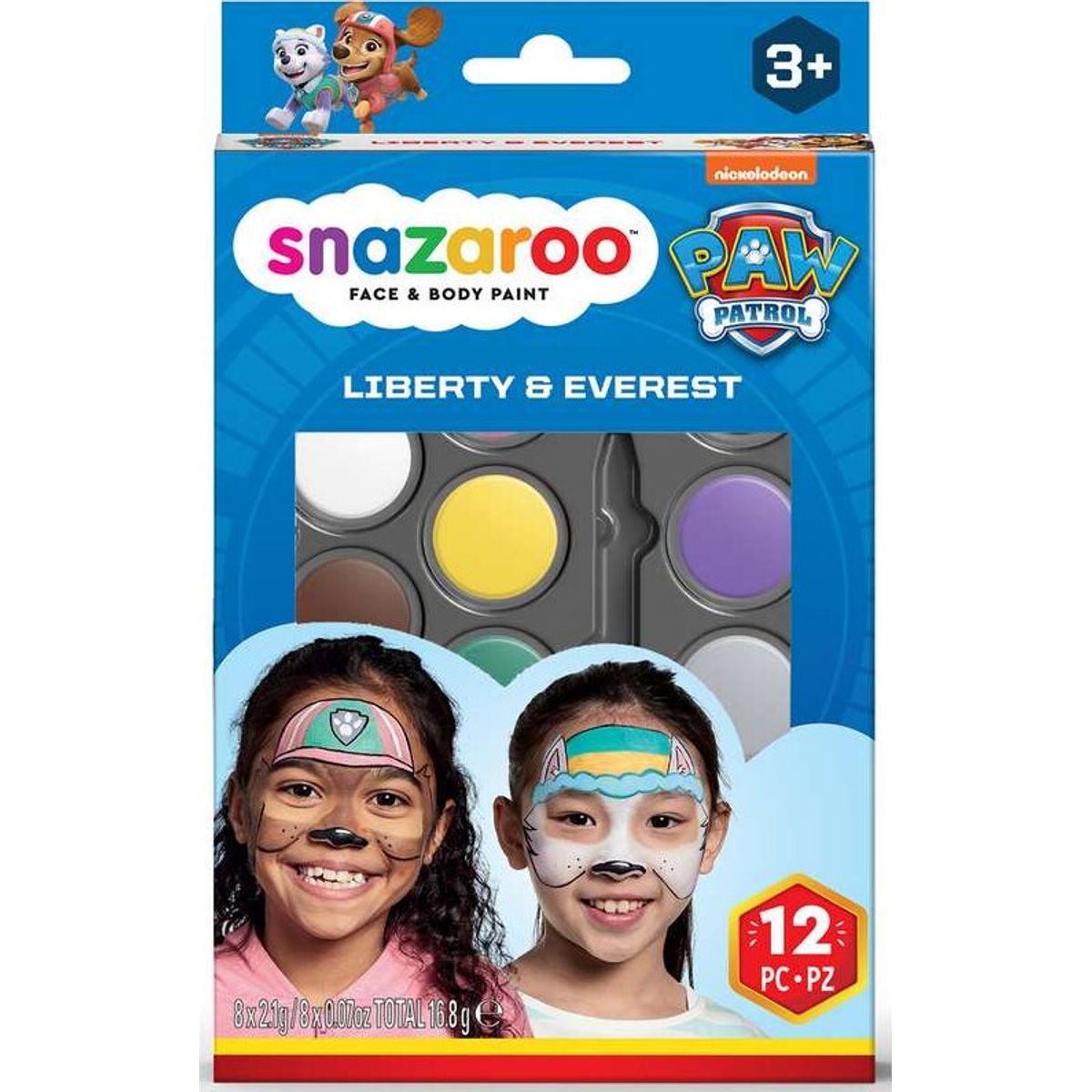 Snazaroo Ansigtsmaling Sæt - Paw Patrol - Liberty & Everest - 12 Dele