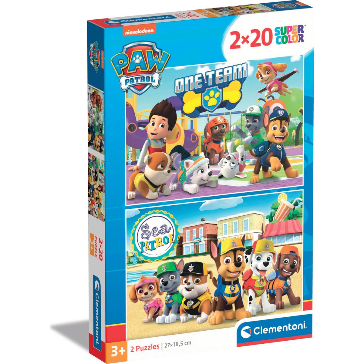 Paw Patrol Puslespil - Super Color - Clementoni - 2x20 Brikker