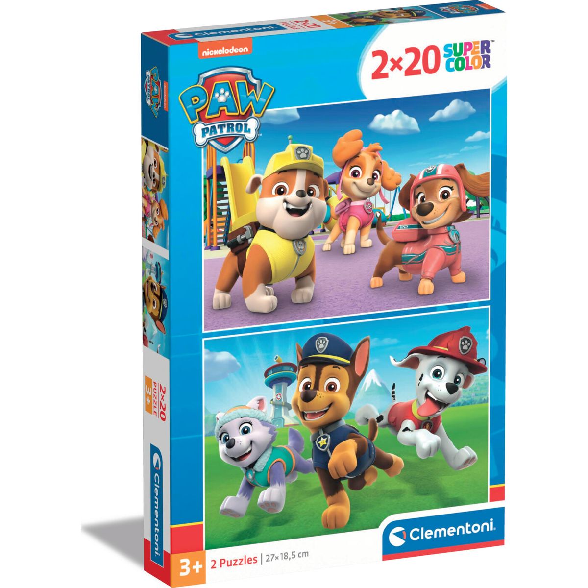 Paw Patrol Puslespil - Super Color - Clementoni - 2x20 Brikker