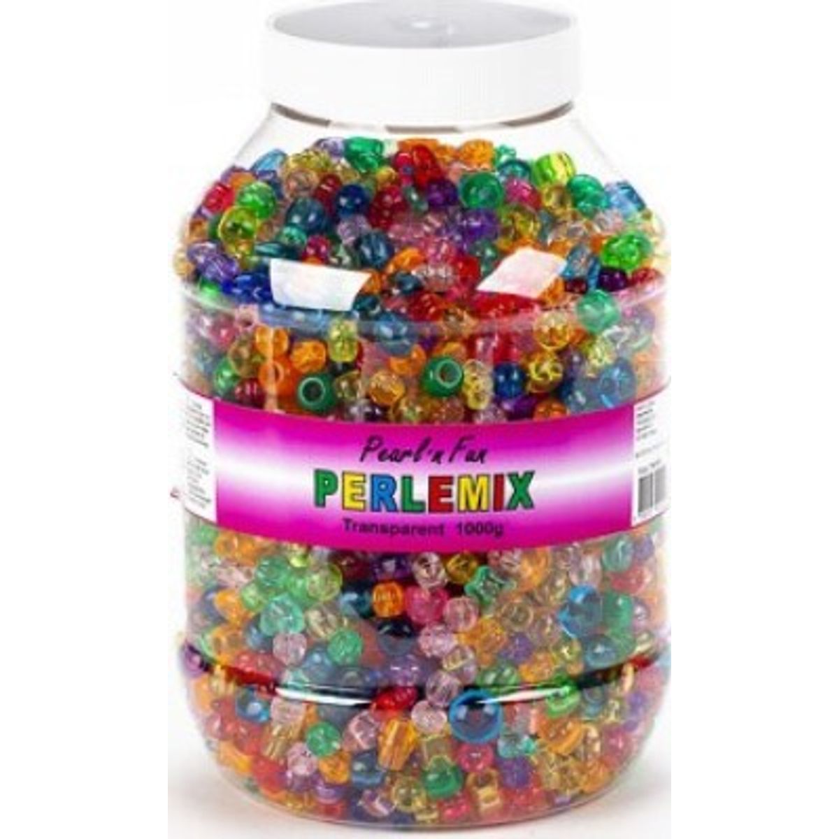 Pearl 'n Fun Perler - Transparent Mix I Bøtte - 1000 G