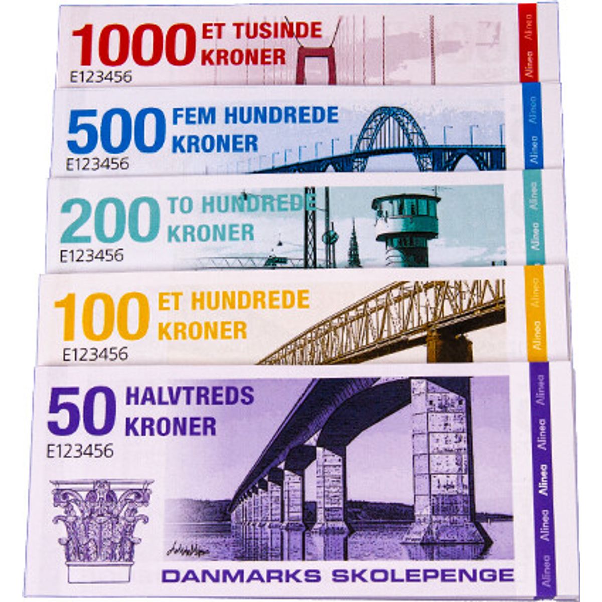 Danske Legepenge Sedler - 100 Stk.