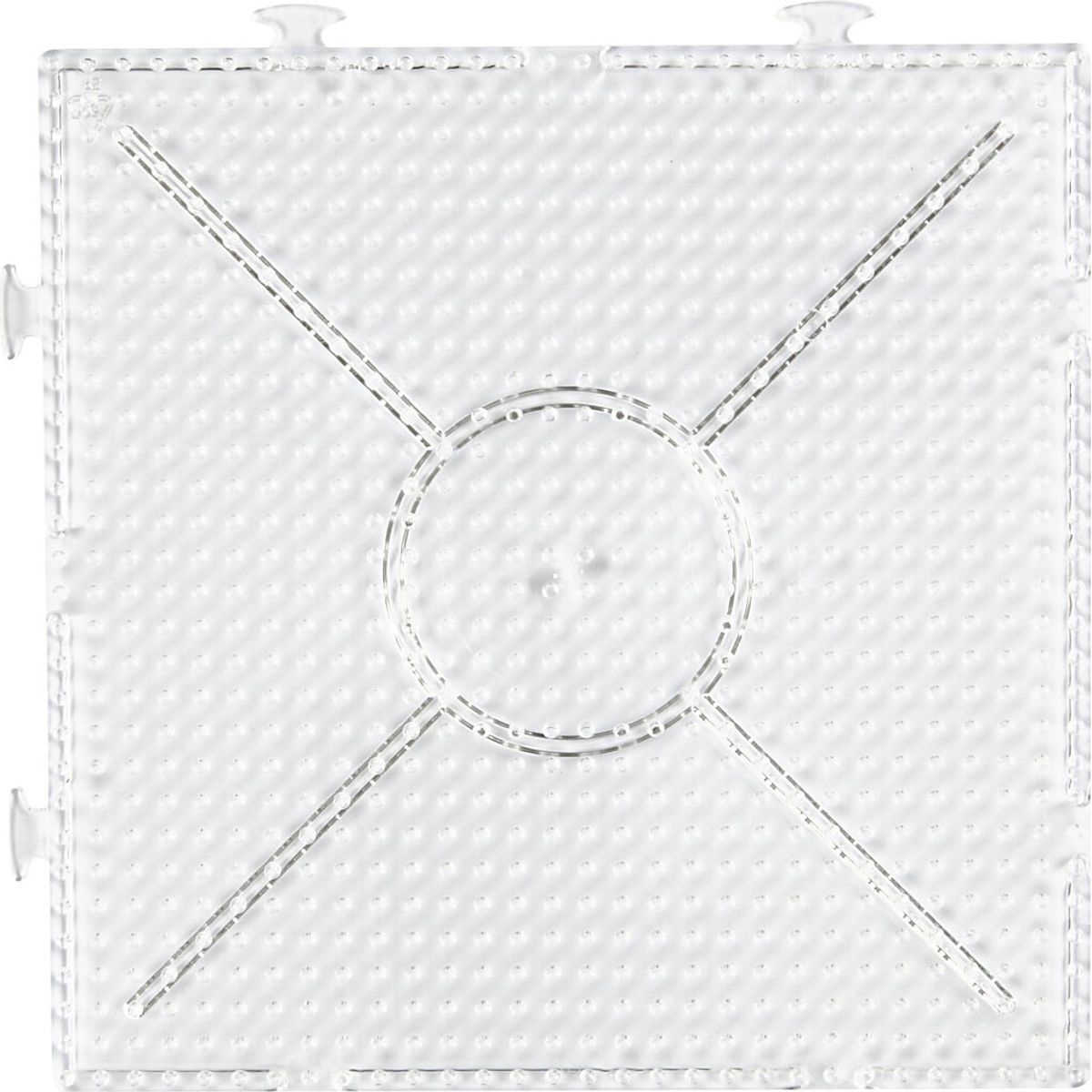 Perleplade - Stor Firkant - Samlekvadrat - Medium - 15x15 Cm - Klar - Nabbi