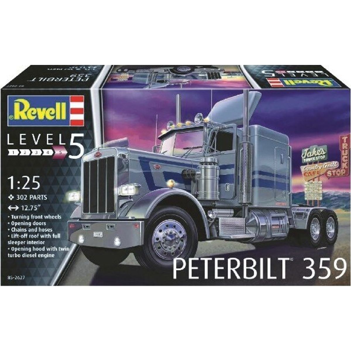 Revell - Peterbilt 359 Traktor Byggesæt - 1:25 - Level 5 - 12627