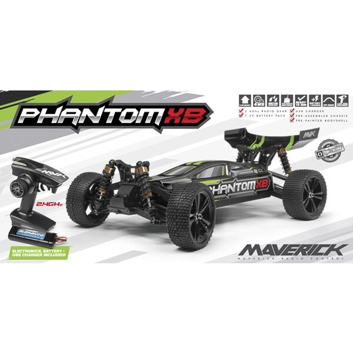 Maverick - Rc Phantom Xb Fjernstyret Rtr Buggy - 1:10 - Mv150075