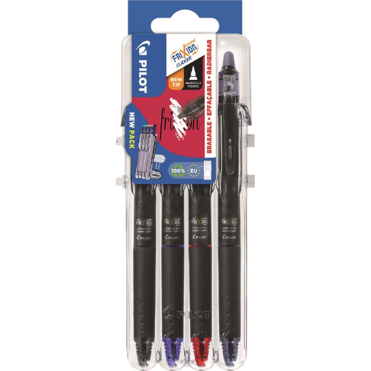 Pilot - Frixion Point Clicker Pens Set2go 0,5 Basic (4 Farver)