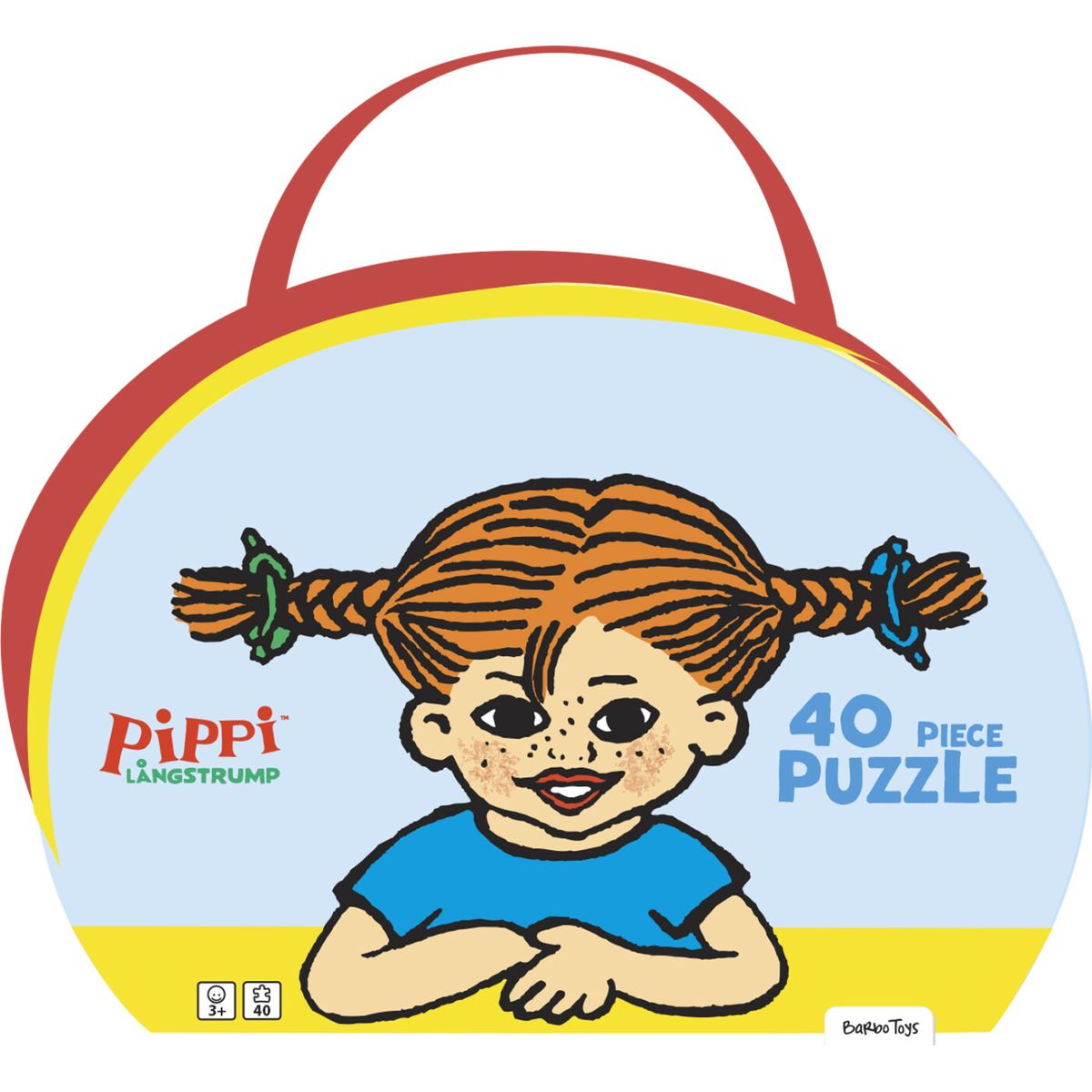 Pippi Langstrømpe - Legekuffert Med Puslespil - 40 Brikker - Barbo Toys