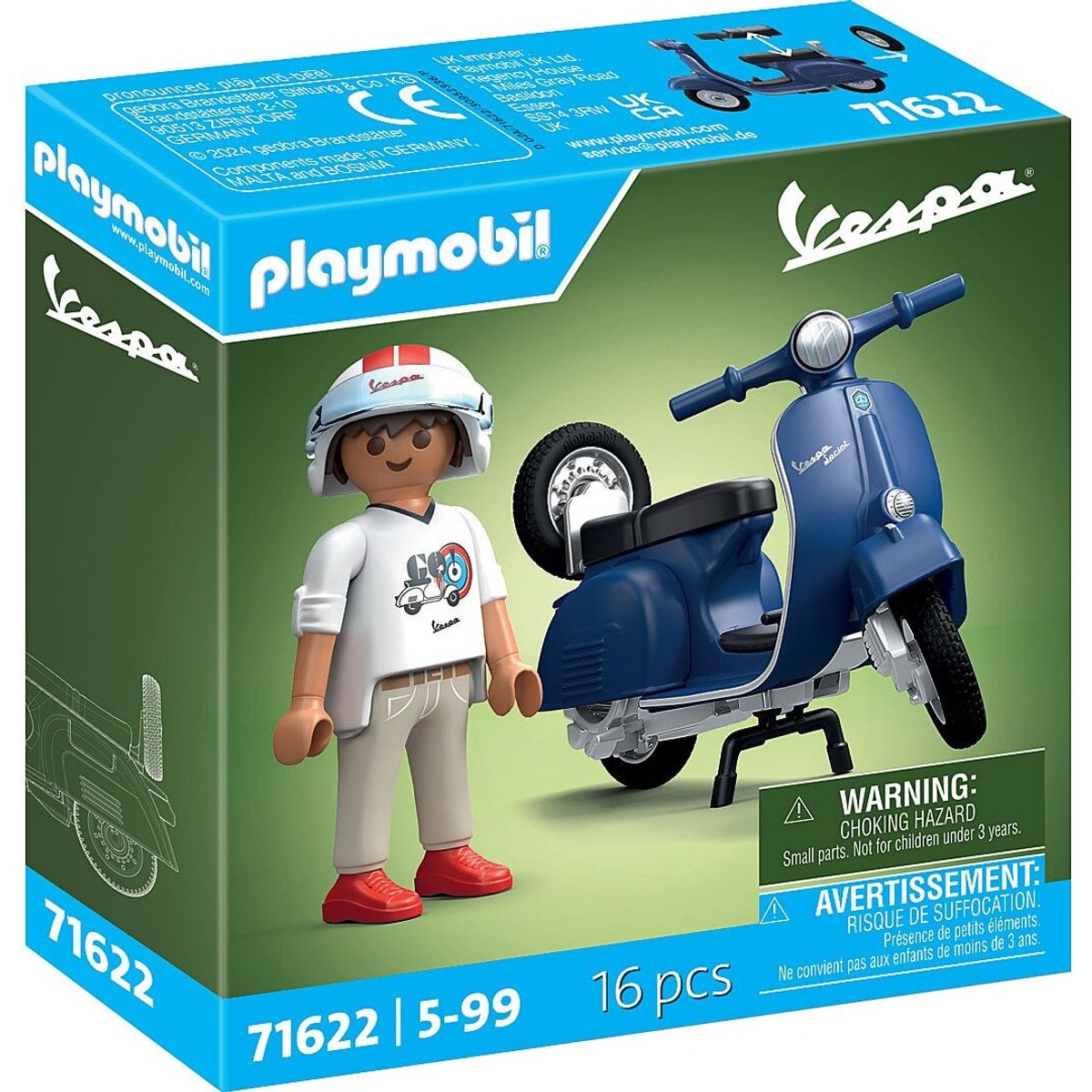 Playmobil - 1969 Vespa 150 Sprint Veloce, Blue (71622)