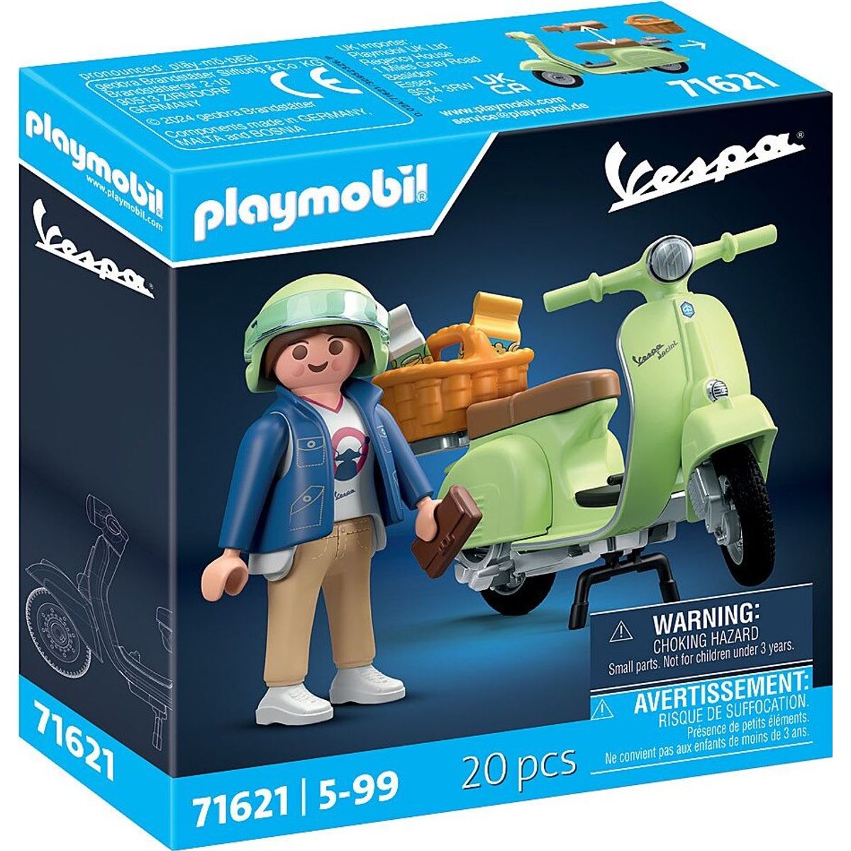 Playmobil - 1969 Vespa 150 Sprint Veloce - Light Green - 71621