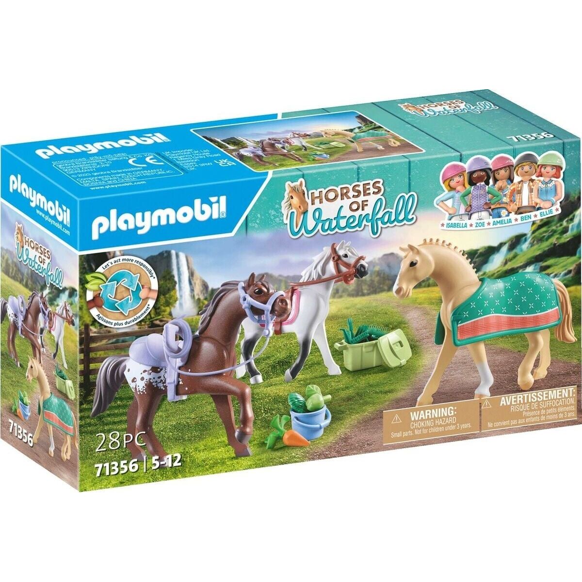 Playmobil Horses Of Waterfall - 3 Heste Med Sadler - 71356