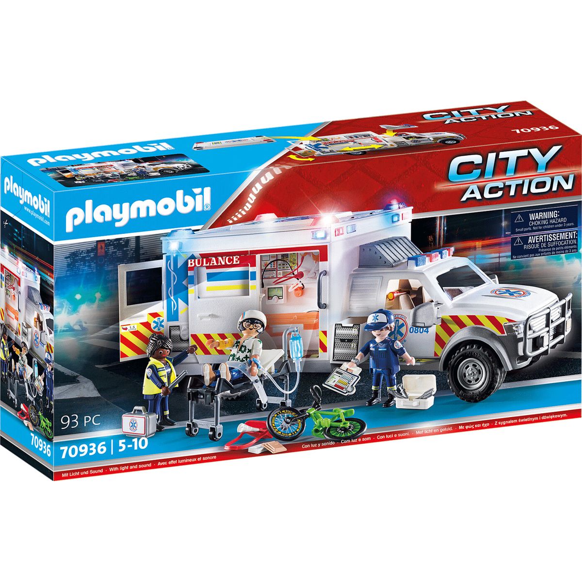 Playmobil City Action - Amerikansk Ambulance Redningskøretøj - 70936