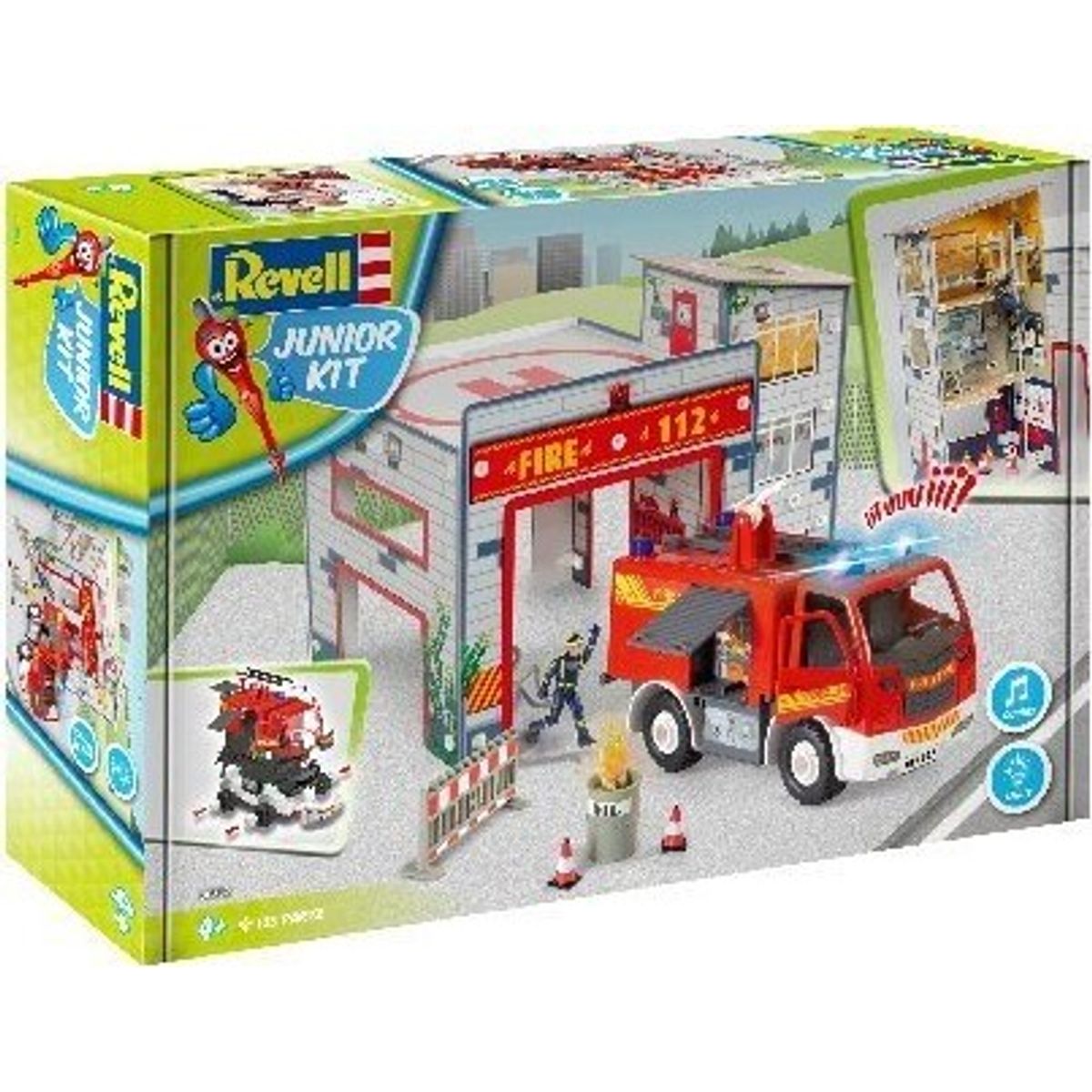 Revell Junior Kit - Brandstation Med Brandbil - 1:20 - 125 Dele