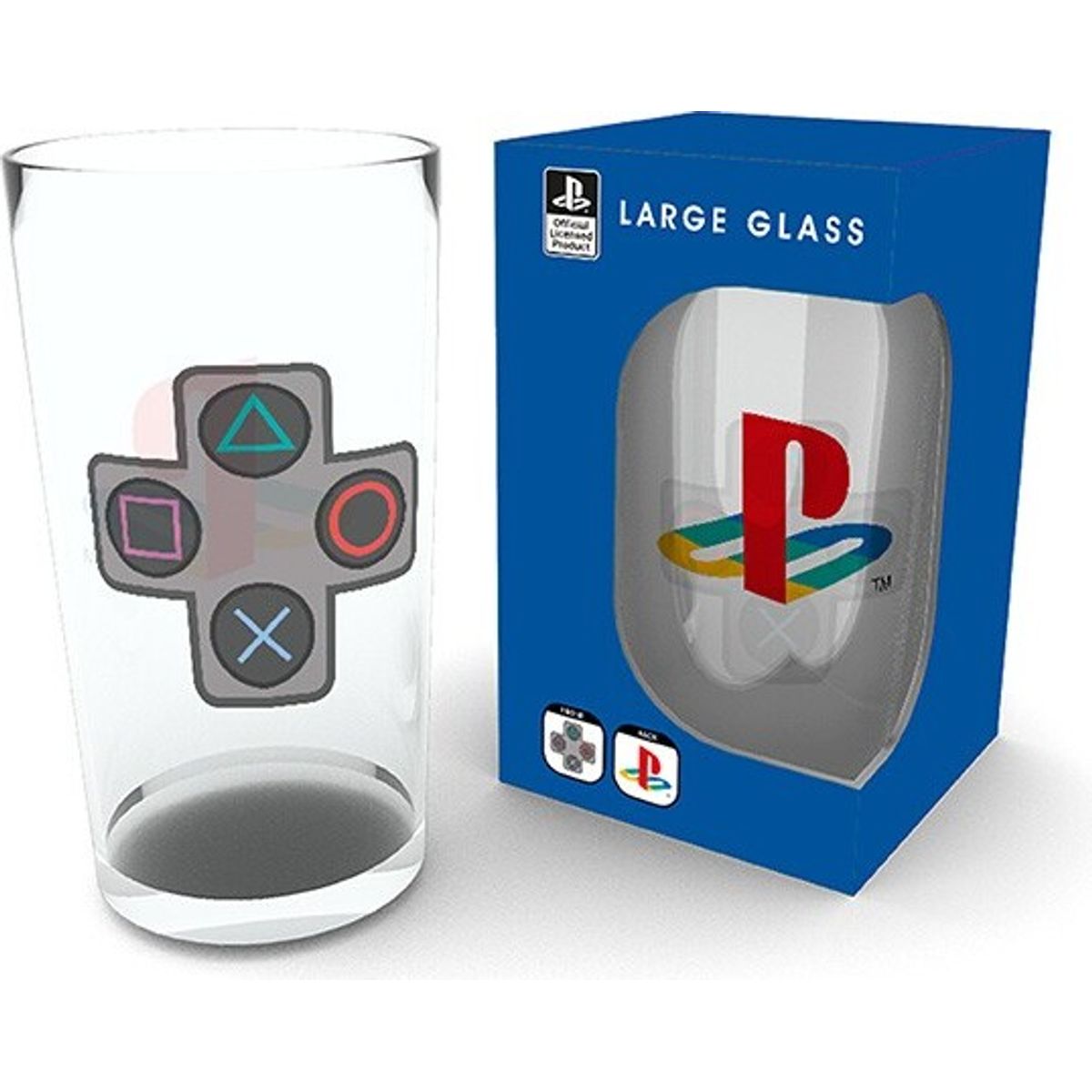 Playstation - Large Glass - 400ml - Buttons - Box