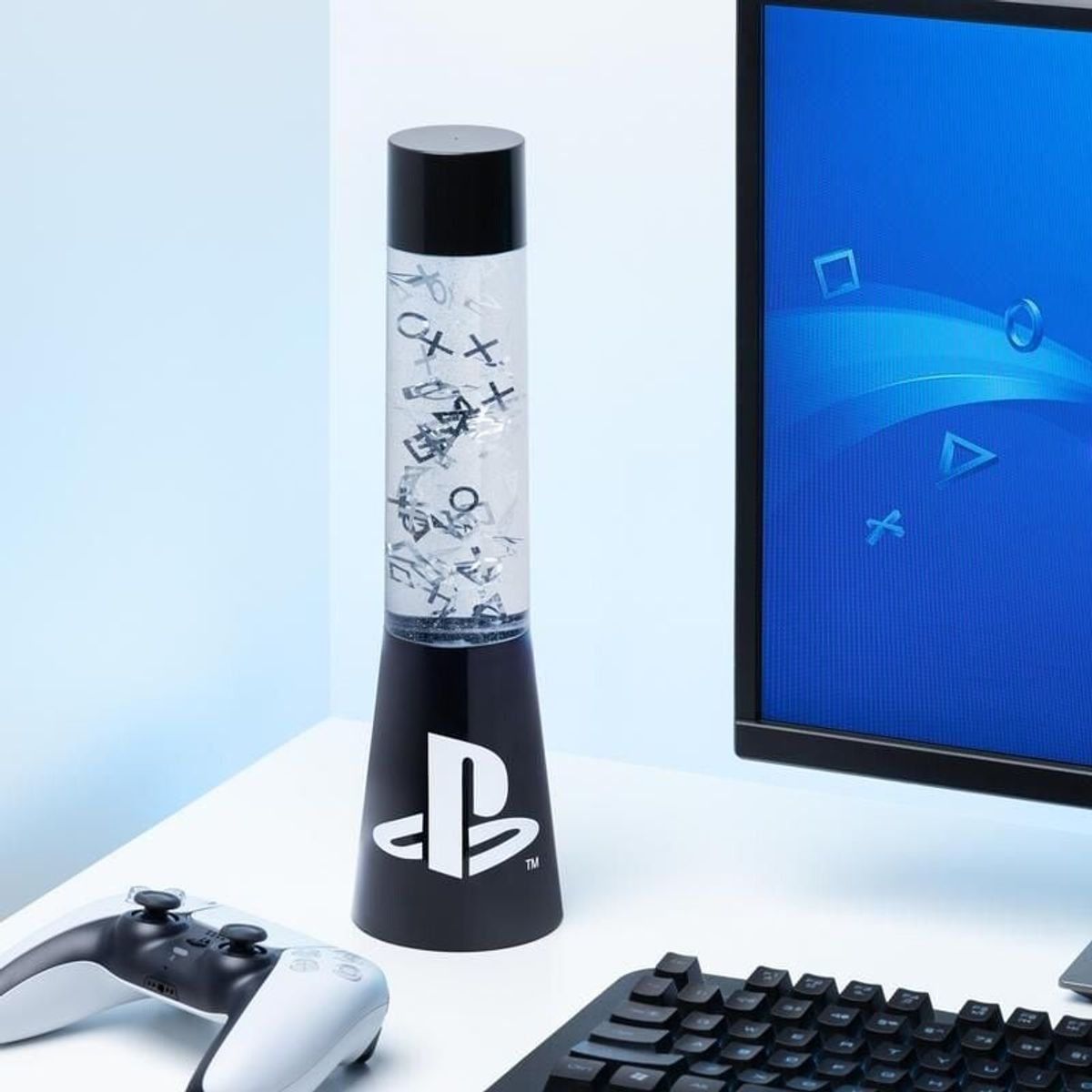 Playstation Flow Lava Lampe Med Ikoner - 33 Cm