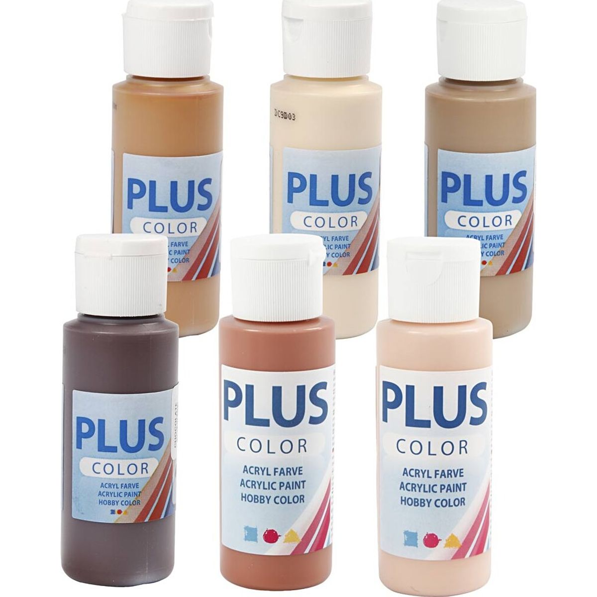 Plus Color Hobbymaling - Assorterede Farver - 6x60 Ml