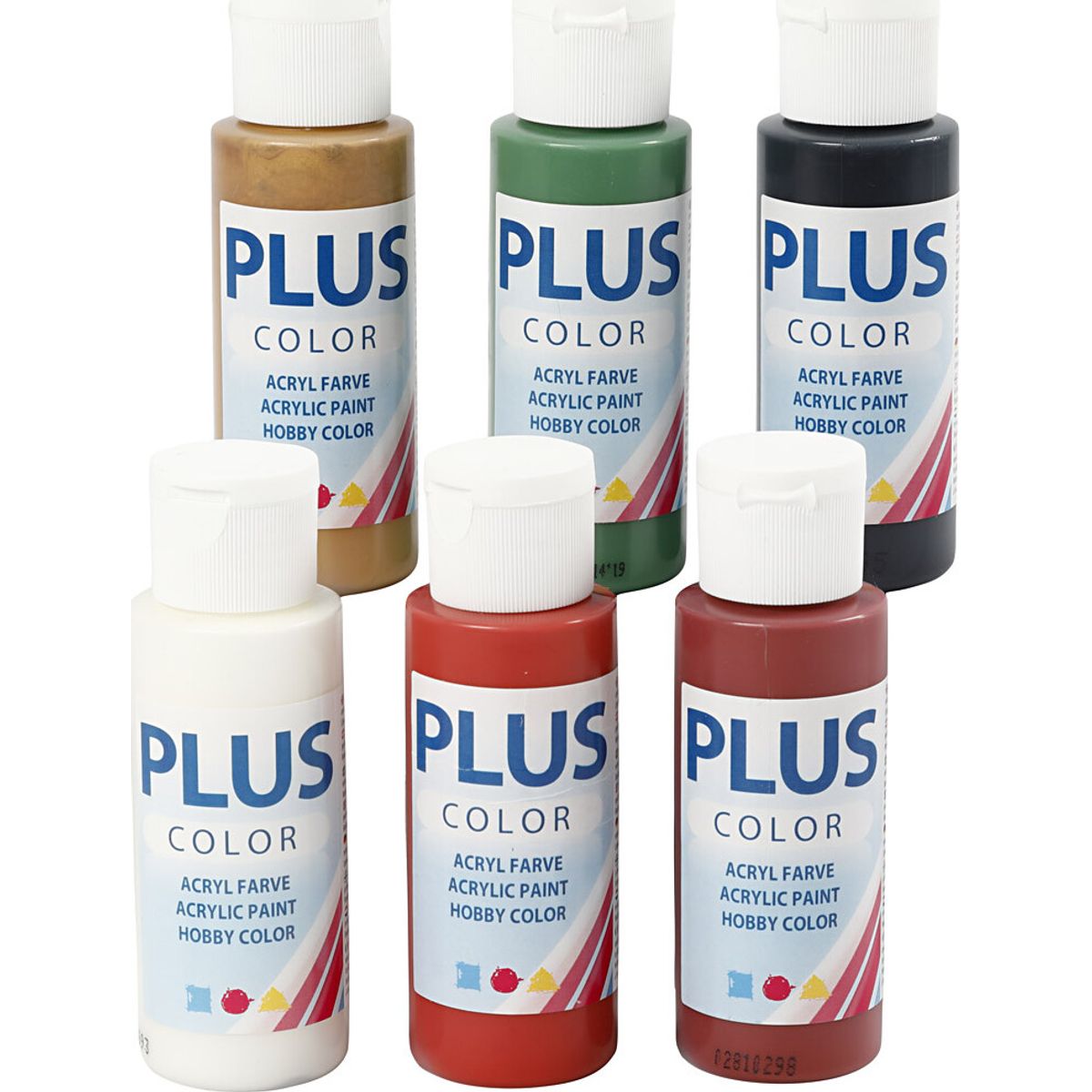 Plus Color Hobbymaling - Akrylfarver - Julefarver Sæt - 6x60 Ml