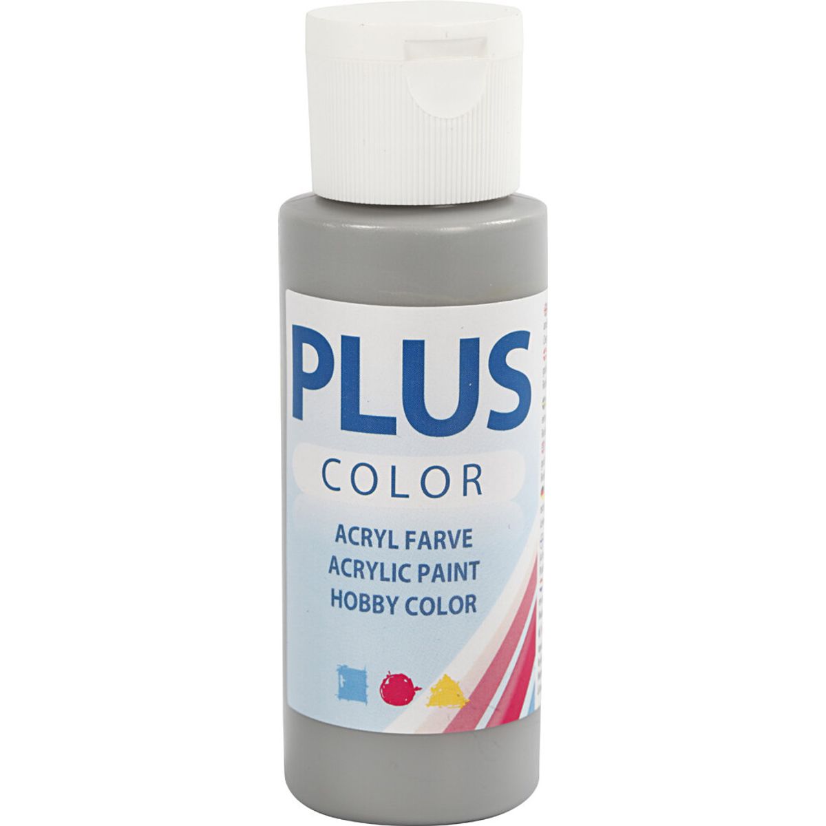 Plus Color Hobbymaling - Akrylfarve - Rain Grey - 60 Ml