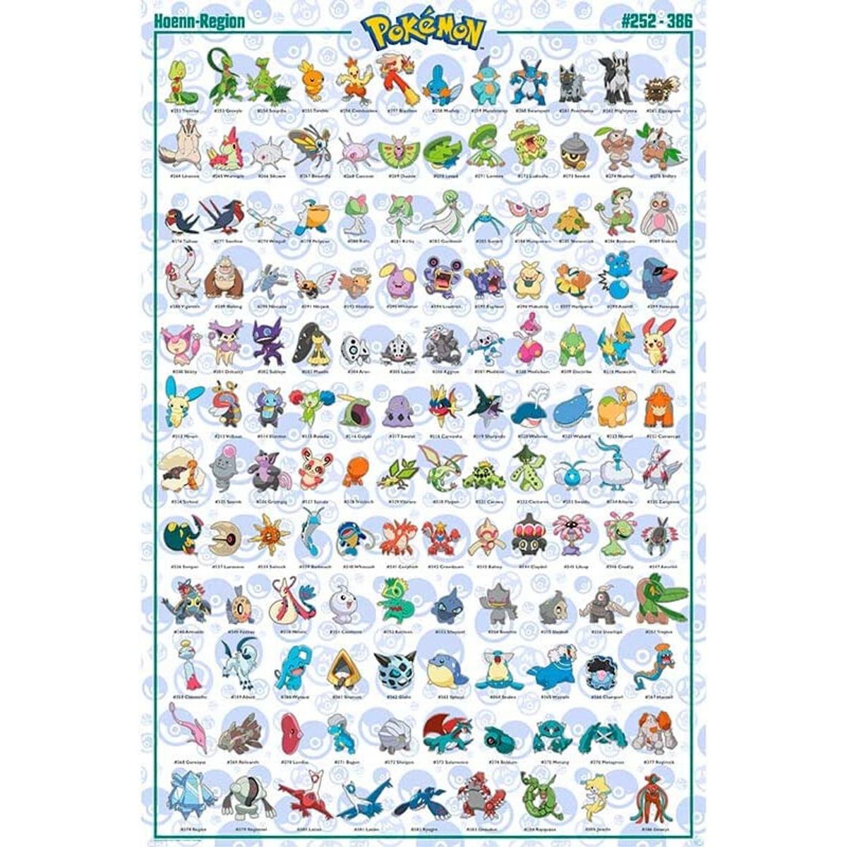 Pokémon Plakat - Hoenn Pokémon Maxi - 91,5x61 Cm