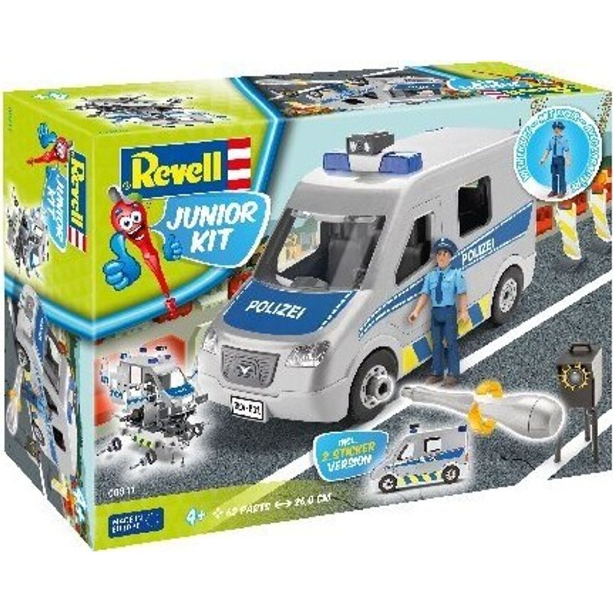 Revell Junior Kit - Politivogn - 62 Dele - 10 Cm