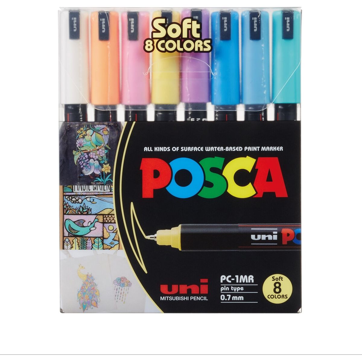 Posca Penne - Sæt Med 8 Pastel Farver