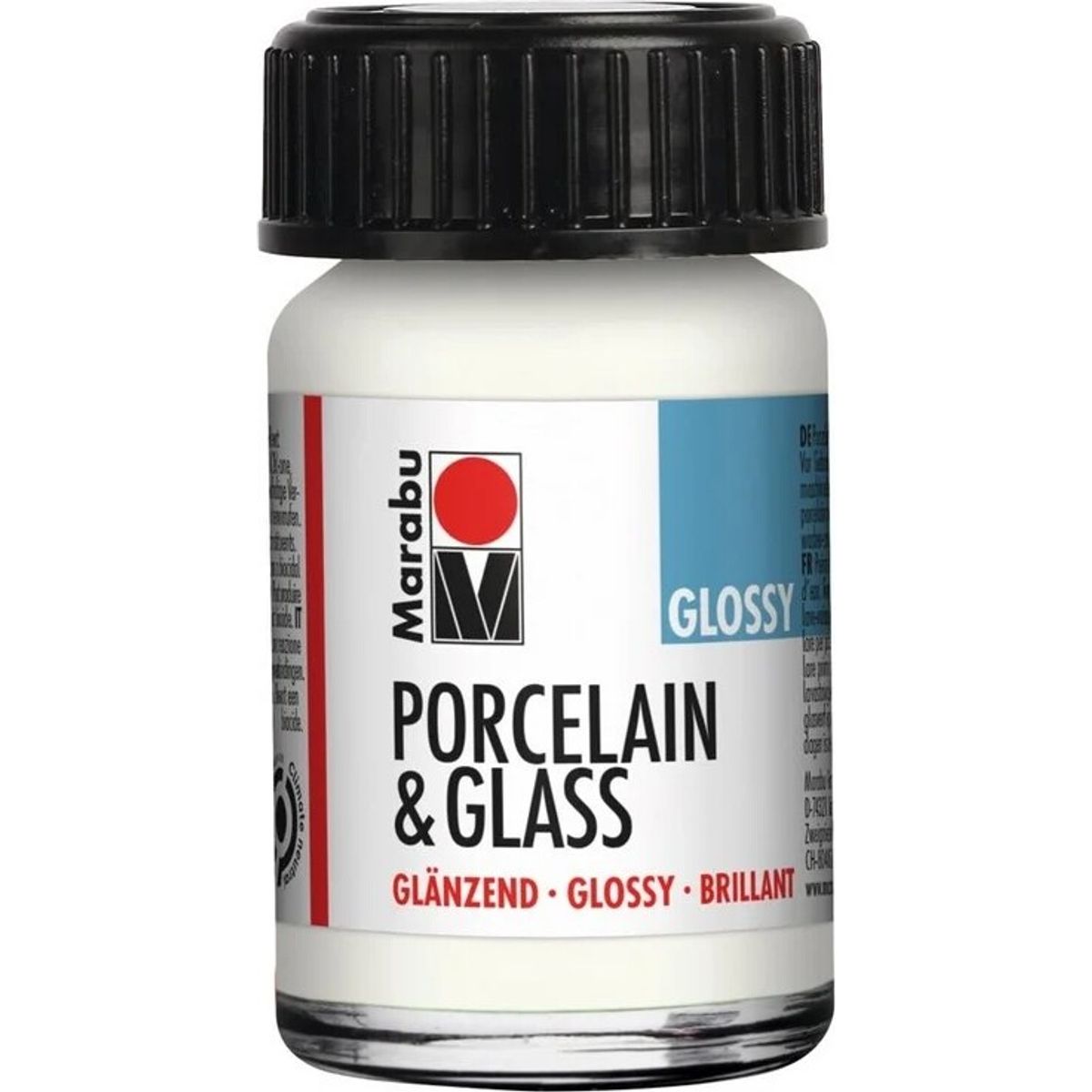 Glas Og Porcelænsmaling - Hvid - Porcelain & Glass Glossy - 15 Ml