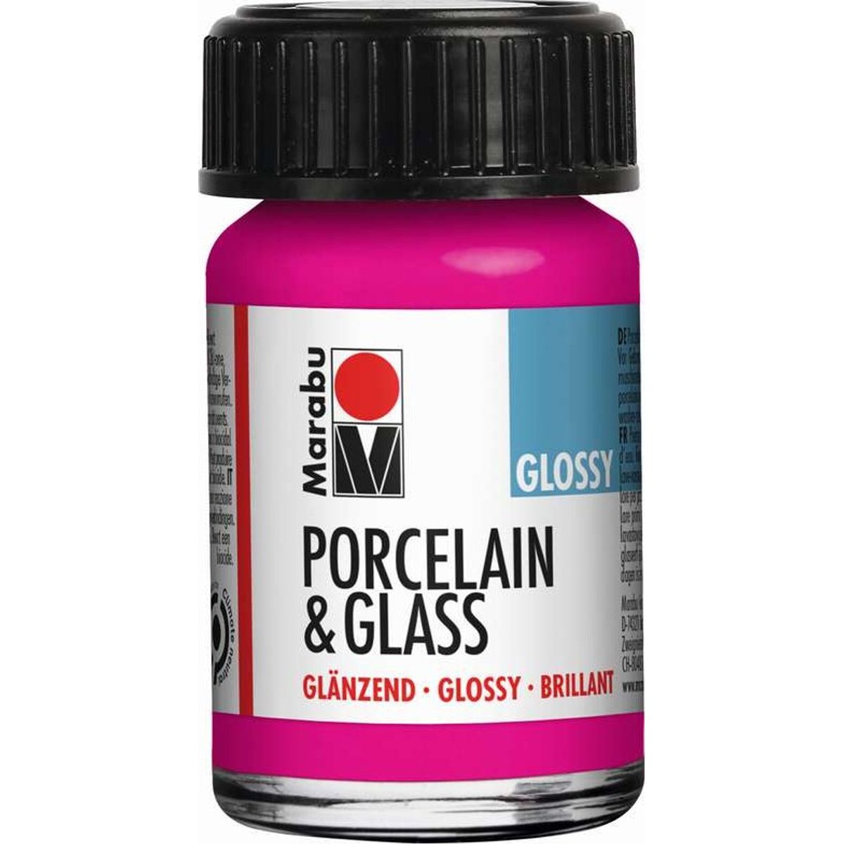 Glas Og Porcelænsmaling - Hindbær Rød - Porcelain & Glass Glossy - 15 Ml