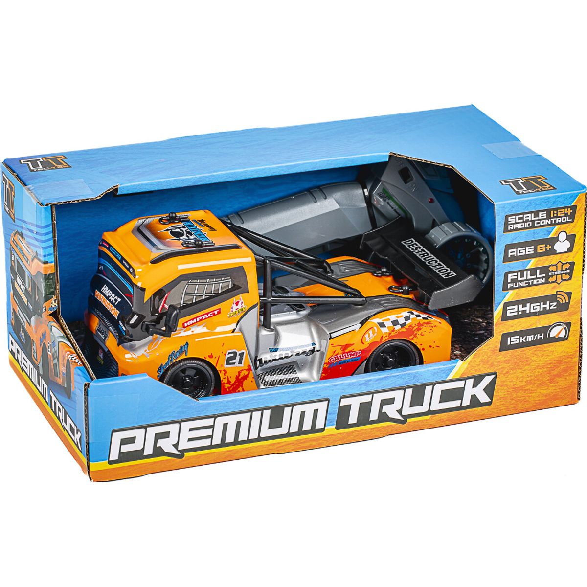 Premium Truck R/c 1:24 2,4ghz, Orange - Tec-toy