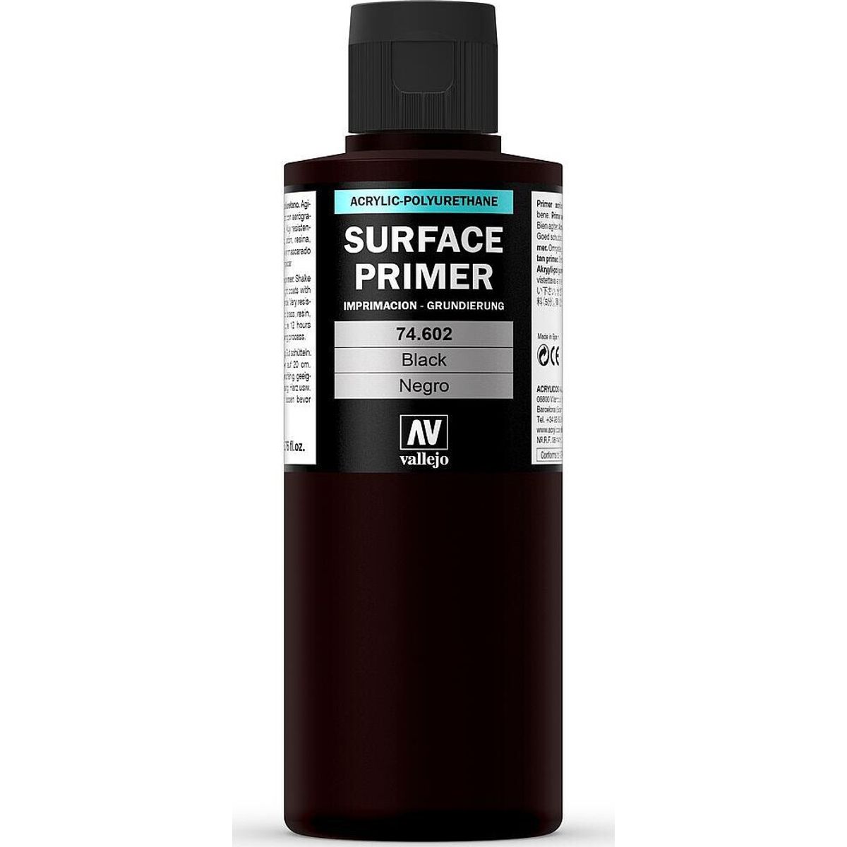 Vallejo - Surface Primer - Sort 200 Ml