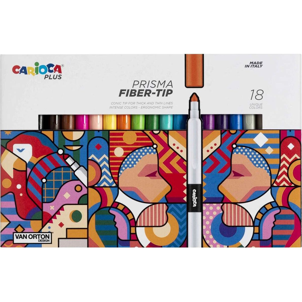 Carioca Plus - Tusser - Prisma Fiber Tip - 18 Farver