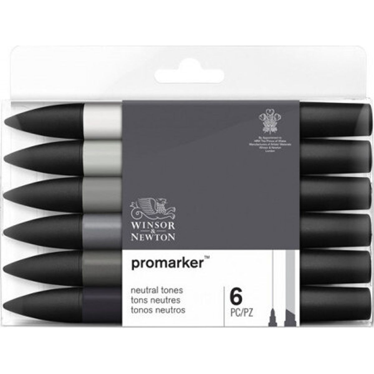 Winsor & Newton - Promarker Tusser - Neutrale Toner - 6 Farver