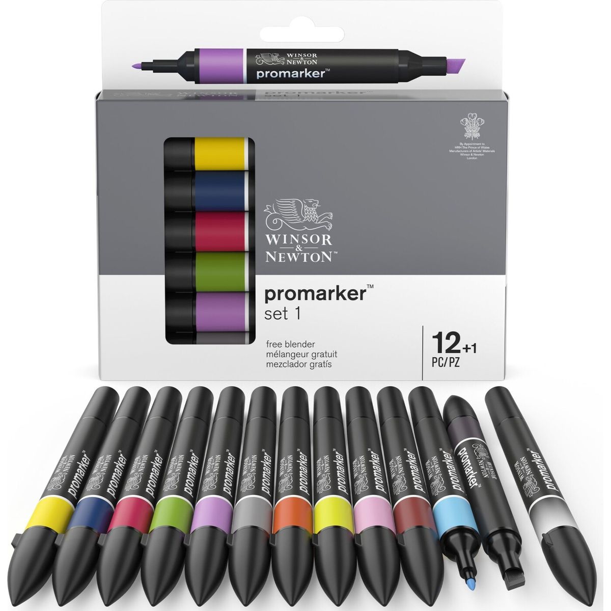 Winsor & Newton - Promarker Tusser - Sæt 1 - 12 Farver