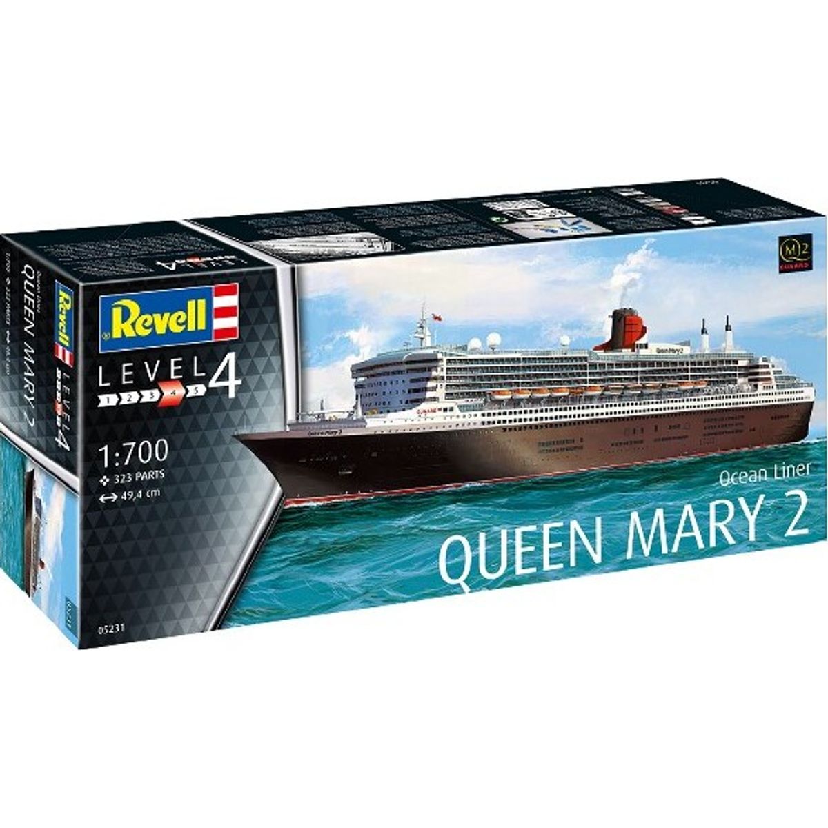 Revell - Queen Mary 2 Model Skib Byggesæt - 1:700 - Level 4 - 05231